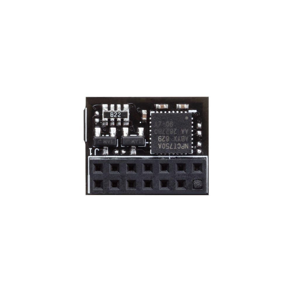 ASUS TPM SPI Modul, Securely Store Keys, Data Passwords, 14-1 Pin, SPI Interface, Nuvoton NPCT750 Chip, One Year Warranty, Black