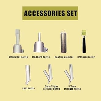 1600W 110V plastic heat gun for PVC floor ceiling and pipe welding tools, including nozzles and heating core kits