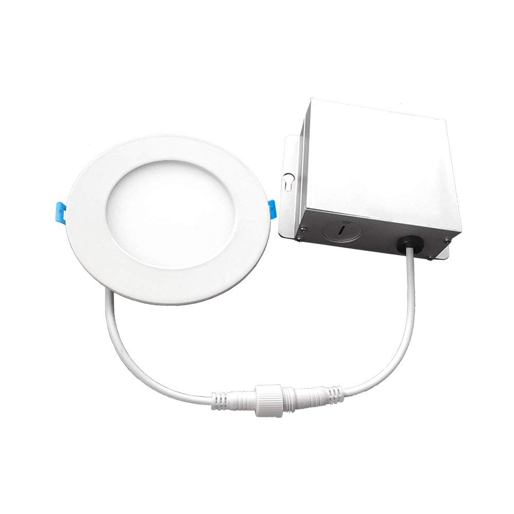 Euri Lighting DLC4S-2000e Ultra-Slim Dimmable 4" Circlular Downlight, 9W (60W Equal), 600lm, 3000K (Soft White), IC Rated, No Housing Required, E-Star & ETL Listed