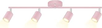BoostArea LED 4 Light Track Lighting Kit, Pink 4 Way Ceiling Spot Lighting, Flexibly Rotatable Light Head for Kitchen, Living Room, Bedroom, Bulb Not Included