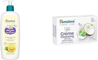 Himalaya Baby Lotion with Pure Cow Ghee & pH 5.5 (400 ml) + Himalaya Baby Crème Cleansing Bar soap with pH 5.5 (2x125g)