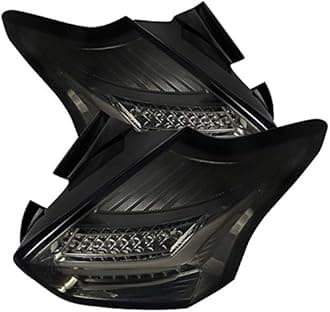 Carpartsinnovate Fits 15-18 Ford Focus Hatchback LED Chrome Smoke Rear Tail Lights Brake Lamps Pair