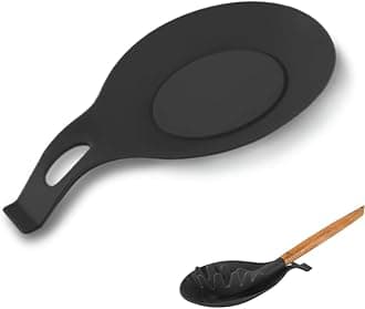 Spoon Holder, Spoon Holder, Silicone Spoon Holder, Spoon Holder, Kitchen Spoon Holder, Kitchen Kitchen Restaurant, Store Kitchen Utensils (Black)