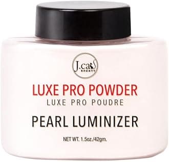 J.Cat Beauty Luxe Pro Makeup Setting Powder, Matte Finish, Helps Absorb Oil and Minimises Pores, Suitable for Baking, Shade Pearl Luminizer 42g