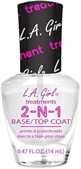 L.A. Girl 2-N-1 Base/Topcoat, 0.47 Fluid Ounce (Pack of 3)