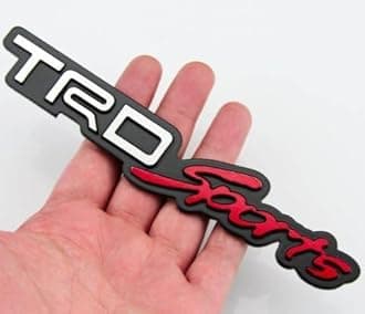 TRD Sports White Silver+Black+Red Metal Performance Emblem Sticker 3D Car Hold Vehicle-Grill Badge Logo Sticker.