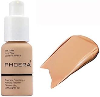 PHOERA Full Coverage Foundation - Flawless Concealer, Matte Oil Control, Long Lasting Moisturizing Base Liquid Cover Cream, Colour Changing for Women & Girls