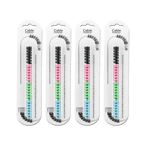 Spiral Cable Protector for TCL 20 Pro 5G Cable Saver Charging Cord Protective Universal Earphones Cable Cover (4 Pieces -Set 1, Mix Colour, N-36)