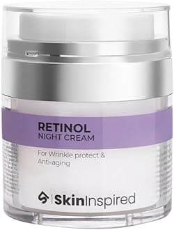 SkinInspired Retinol Night Cream For Wrinkles & Anti-Aging | Lightweight Cream for Age Spots, Fine Lines and Wrinkles | Anti Aging Cream For Women & Men | For All Skin Types | 50 g