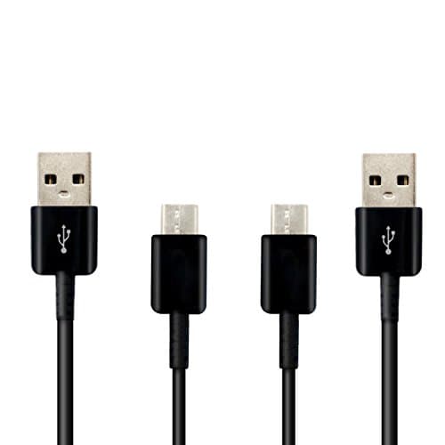 Kcpella Fast Charge Data Cable for Samsung, Universal Quick Charging Type-C Line for Samsung S8/Plus/C5 Pro/C7 Pro/C9 and Other Type-C Interface Android Mobile Phone, Black, 2 Piece