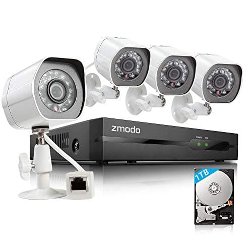Zmodo 4 Channel 720p HD Complete sPoE NVR Security Camera System w/ 1TB HDD