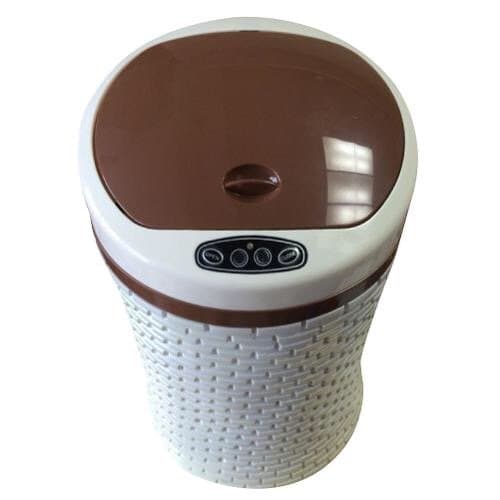Automatic Touchless Trash Can Resin Infrared Sensor Dustbin Trash Can with USB Charger Room Hotel Office 4L (CREAM)