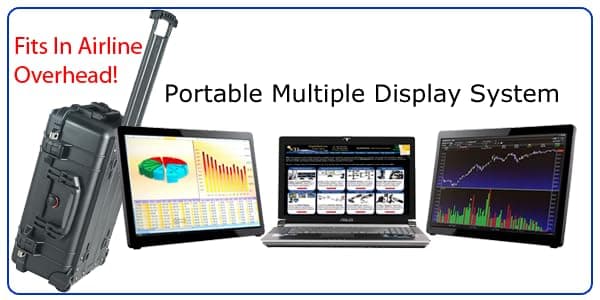 QuadStation Mobile- 3 Display Laptop Travel Computer