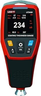Uni-trendPaint Thickness Teste UT343D UT343A UT343E Digital Coating Gauge Meter Cars Paint Thickness Teste Metal Detector FE/NFE Measurement with USB Data(UT343D)