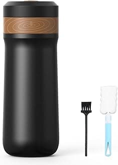 Morelian French Press Coffee Maker for Travel 2-Layer Filter Mesh Double Walled Stainless Steel Vacuum Insulated Coffee Maker Cup for Coffee Tea Portable French Press Mug for Travel Office