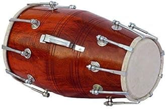 Tijarat Online Store Musical Dholak Nut/Bolt Sheesham Wood Carry Bag Bolt Tuned Wedding Dholki (Brown)