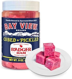 Bay View Smoked Pickled Polish Sausage, No MSG, Gluten Free, No Soy, 0g Sugar, 9g Protein, Hardwood Smoked, Mouthwatering Pickled Snack (9oz (Pack of 1), Ham)