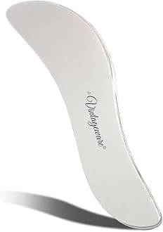 Vintageware® Kansa Gua Sha Board for SPA Acupuncture Threaphy/Trigger Point Treatment Scraping Massage Tool (Steel, S- Shaped)