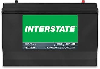 Interstate Batteries Marine Deep Cycle Battery 12V 100Ah 925CCA (31-AGM5) Pure Matrix Power Commercial Battery Pure Lead AGM Replacement (Group 31) Auxiliary Units APU, Starting Engines, Heavy Duty