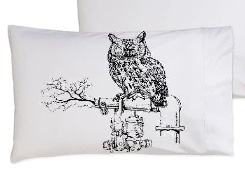 Black Steam Punk Owl Pillowcase (1 Case)