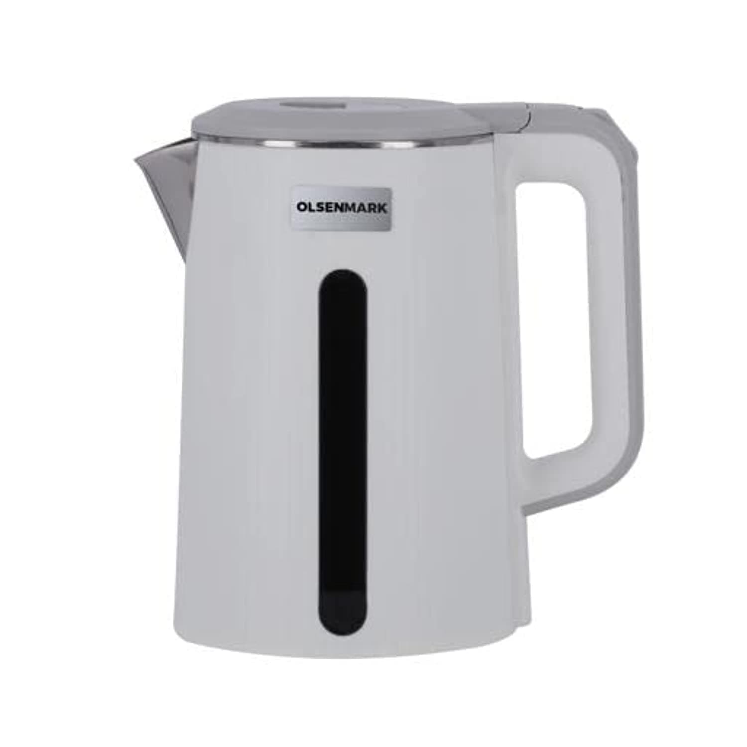 Olsenmark Electric Double Layer Kettle, 1.7 Litre Capacity, White/Silver, OMK2241