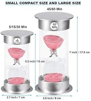 SuLiao 10 Minute Hourglass Timer Sand Clock, Unbreakable Pink Sand Watch 10 Min, Colorful Plastic Hour Glass Sandglass for Kids, Games, Decor, Classroom, Kitchen, Toothbrush Timer