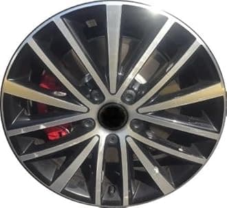 17x7 inch Aluminum Wheel Rim for 2015-2016 Volkswagen Jetta 5 Lug Machined Face with Painted Black 15 Spokes