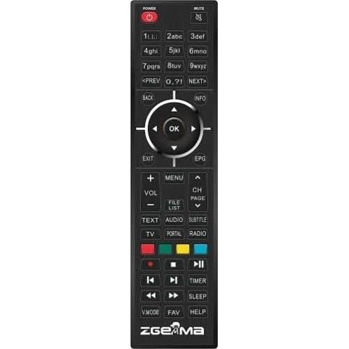 ZGemma Remote Control for Star S / 2S / H1 / H2 DVB Receivers (NOT COMPATIBLE WITH H.2H)