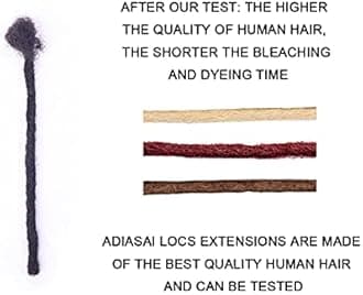 0.4cm Width 14 Inch 100 Strands 100% Human Hair Loc Extensions, Full Handmade Dreadlock Extensions for Men Women Kids Can Be Dyed and Bleached with Needle and Comb Unprocessed Natural Black