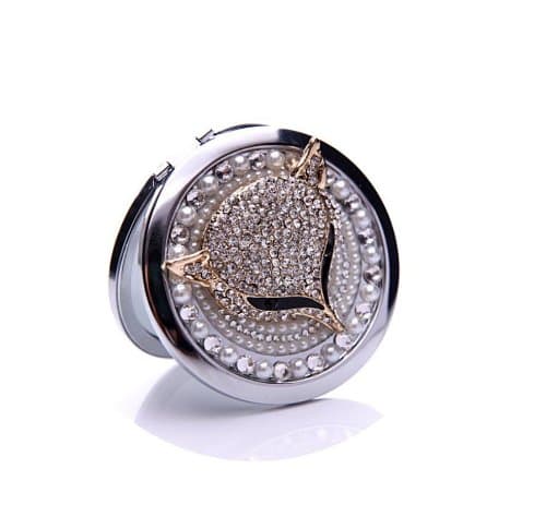 Bling Diamonds Fox Compact Purse Mirror