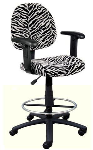 New! Zebra Print Soft Microfiber Drafting Bar Counter Stools Chairs with Adj. Arms