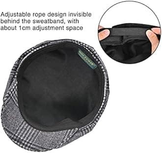 Mens Newsboy Cap High Woolen Tweed Gatsby Hat Ivy Cabbie Flat Golf Cap for Fathers Women Unisex