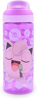 HOX POKEMON JIGGLYPUFF Reusable BPA free Kids Atlantic Water Hydration Bottle with built in Carry Loop, Flip Up Spout and removeable straw - 600ml, Pink