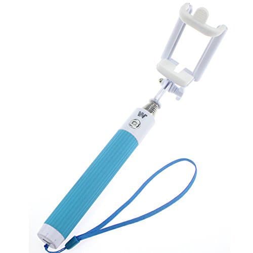 Dispho All-in-one Foldable Wireless Bluetooth Mobile Phone Selfie Stick for Android IOS Smart Phone Color Blue