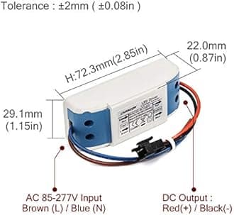 Chanzon LED Driver 450mA (Constant Current Output) 12V-20V (Input 100-240V AC-DC) (4-6) x2W Power Supply 450 mA Lighting Transformer Drivers for High Power COB Light Lamp Bulb (Plastic Case)