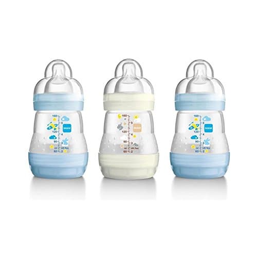 MAM Anti Colic Bottle, Blue 3 per Pack