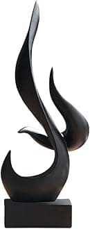 Fenteer Resin Minimalist Statue Figurines Abstract Ornament Sculpture Elegant Desk decor Statue Bookshelf Living Room Hotel Bar Decoration, Black