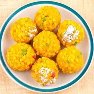 Suswaad Boondhi Laddu Traditional Indian Sweet, Made with Semolina, Ghee and Dryfruits, Perfect for Celebrations - 200gm, 6No (Pack of 1)