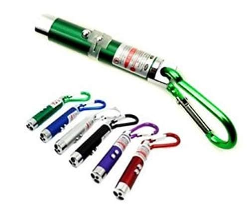 YBN Plastic Laser Pointer Torch With Emergency Hazard Led Light And Hook, Xs (Multicolor)