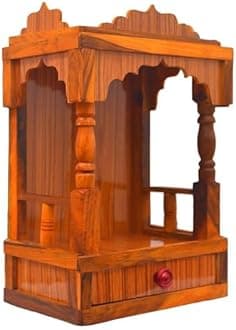 Wooden Temple, Home Temple, Pooja Ghar for Home, 24 x 18 x 36 cm