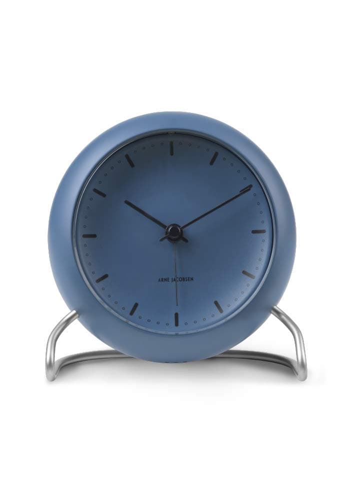 Arne Jacobsen Table Clock, Plastic Glass, Blue, 11 cm