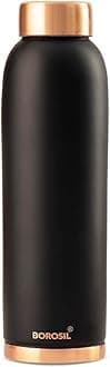 Borosil Colour Copper bottle 1 Litre, Black 100% Pure Copper, BPA Free & Leakproof with Anti-Oxidant Properties of Copper, for Home, School & Office