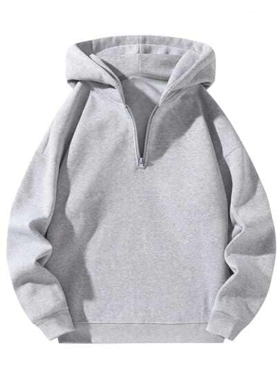 Half Zipper Solid Hoodie for Men | Sweatshirt for Men