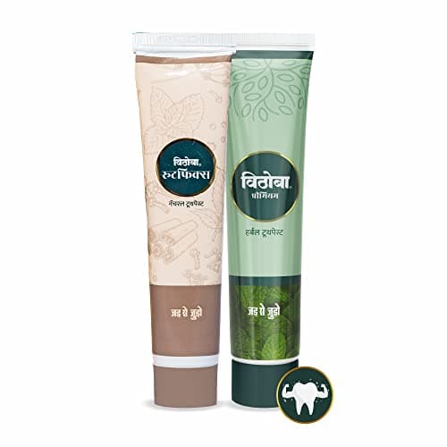 Vithoba Herbal Rootfix Toothpaste & Vithoba Premium Toothpaste |Tooth Whitner For Oral Health With Natural Herbs | For Refreshing Breath | 40g |