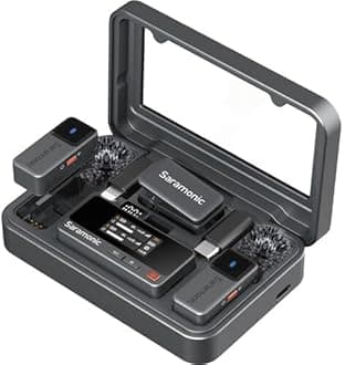 Air 2-Person Wireless Micro Lavalier Microphone for iPhone/Camera/Android/PC 24-bit/48kHz, Noise Canceling, Limiting, Headphone Out, 120dB Max SPL, for Streaming, YouTube, Interviews, Vlog