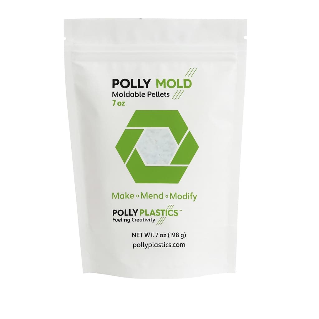 Polly Plastics Moldable Plastic Pellets. 7 oz. White. 0.45 pounds. Sculpting, Modeling