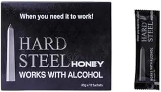 Hard Steel Honey Sachets – 12 Pack, 20g Each | Premium Honey Blend for Enhanced Wellness | Convenient, Pre-Measured Individual Packets