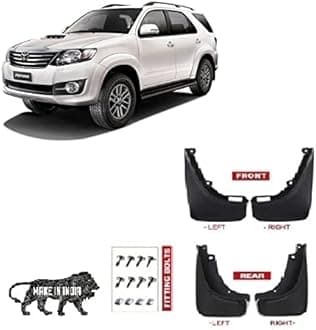 AutoMoto O.E Quality Cup Type Mud Flaps Splash Guards Front and Rear for Toyota Old Fortuner 2012 to 2016 All Models (Set for 4)