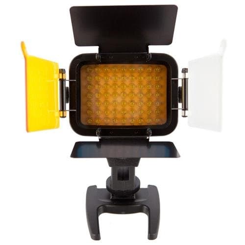 Ledpro X6 4 Barndoor Compact LED Light with 63 super white LEDs integrated dimmer works on 4 AA batteries