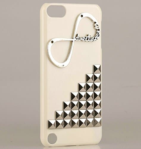 Apple Ipod Touch 5 one direction Case USBerry DIY Punk Style Unique Fashion 3D Handmade Silver Pyramid Nails Studs on Hard Beige Skin for Apple Ipod Touch 5 DIY infinity directioner Cover Case